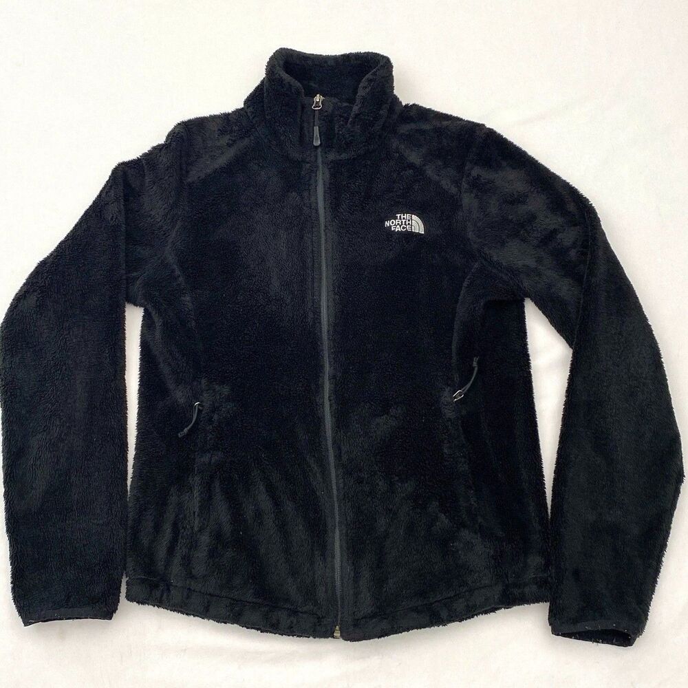 North Face Osito Fleece Jacket Womens Small Black Full Zip Fuzzy Gorpcore